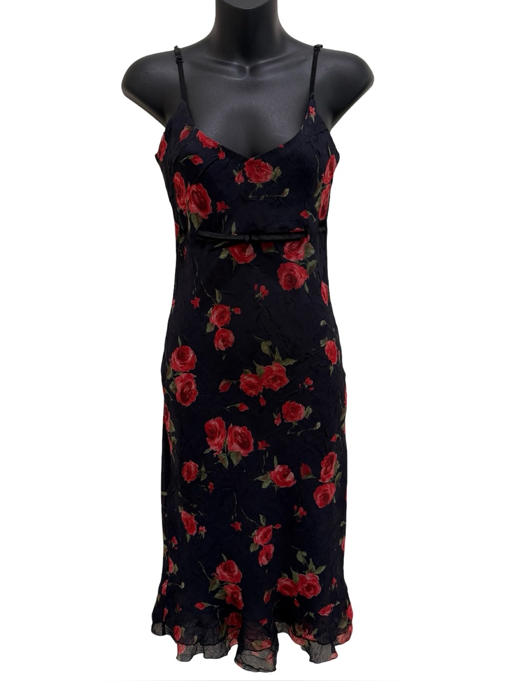 Vintage 90s Bebe Rose Slip Ruffle Hem Dress